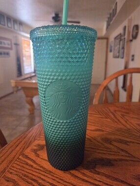 Starbucks Teal Gradient Studded Cold Cup